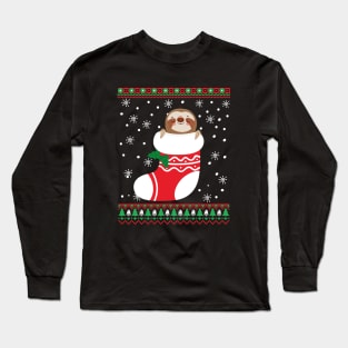 Funny Sloth Lovers Christmas Sweater Long Sleeve T-Shirt